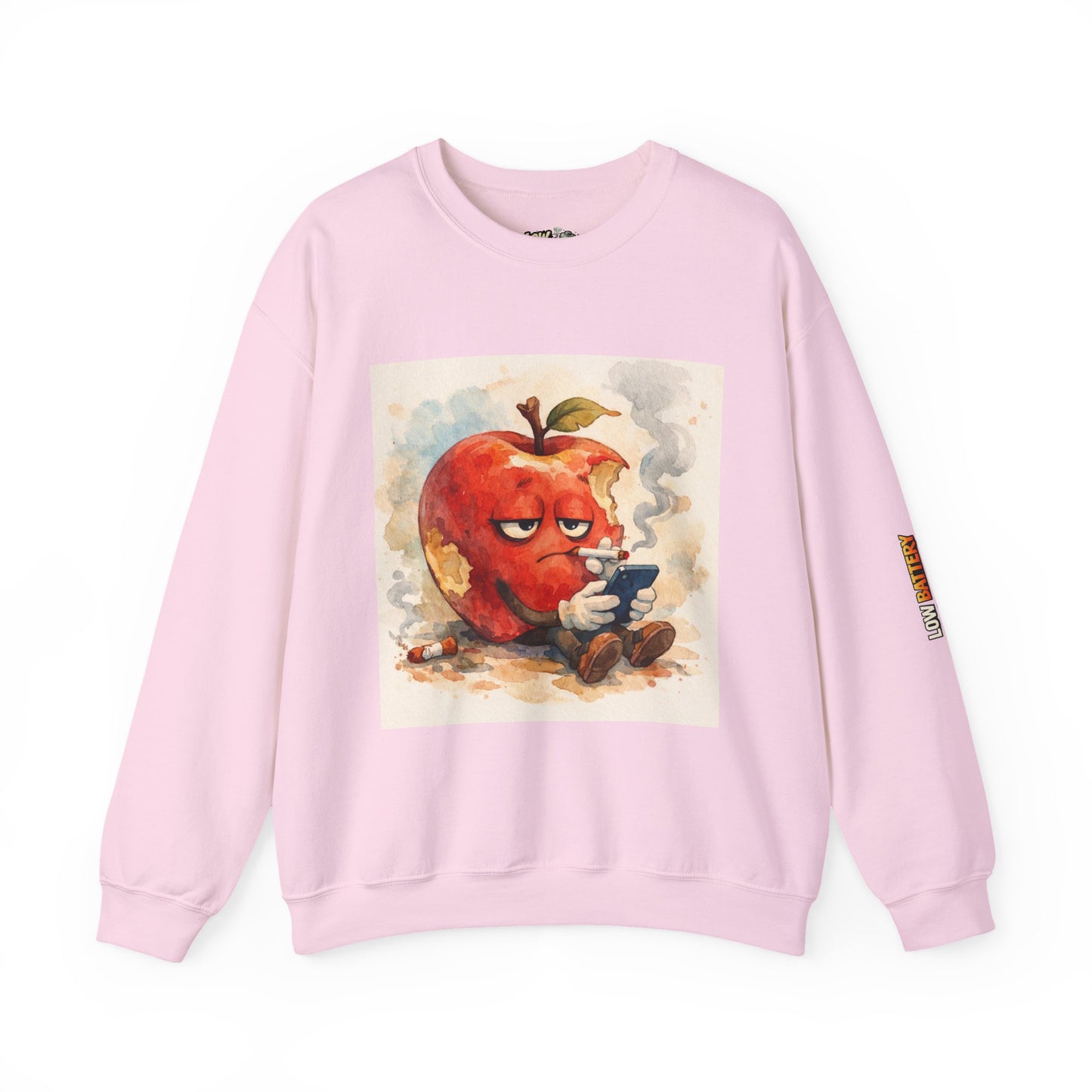 Crewneck Sweatshirt — 'Bite Me!' Coffee Apple Graphic