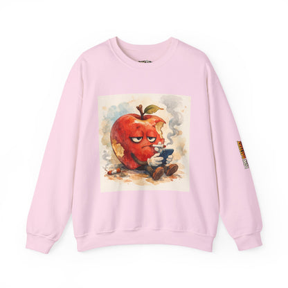 Crewneck Sweatshirt — 'Bite Me!' Coffee Apple Graphic