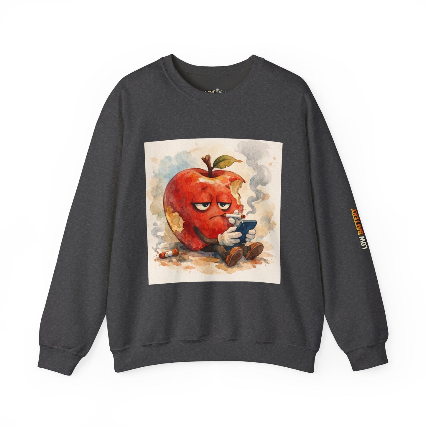Crewneck Sweatshirt — 'Bite Me!' Coffee Apple Graphic