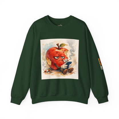 Crewneck Sweatshirt — 'Bite Me!' Coffee Apple Graphic