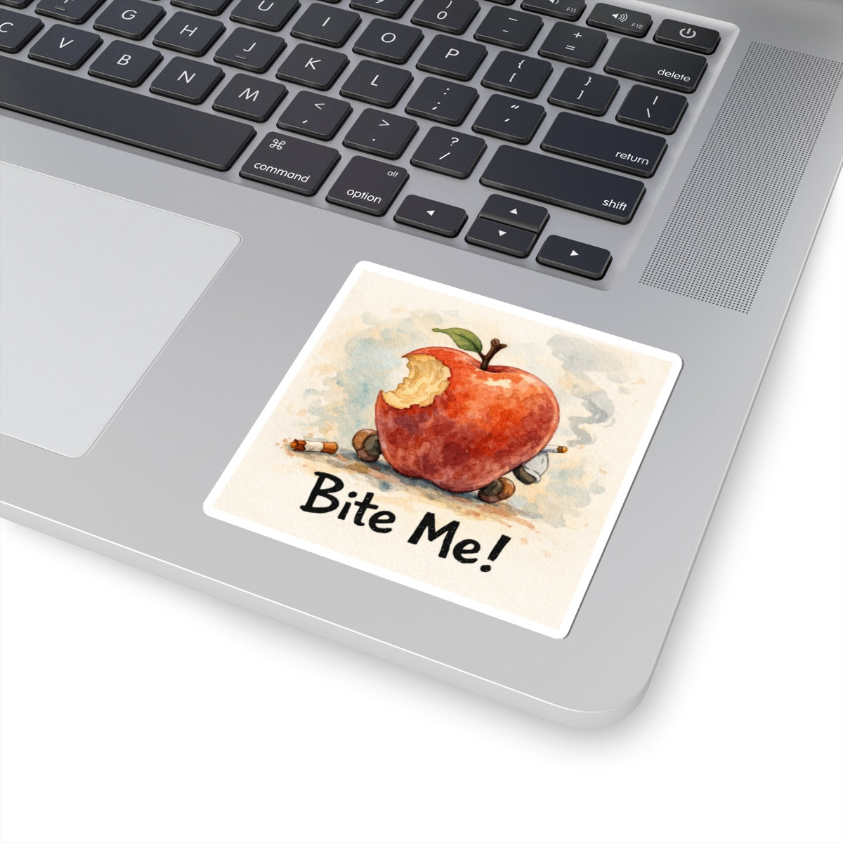 Bite Me! Apple Illustration Kiss-Cut Sticker