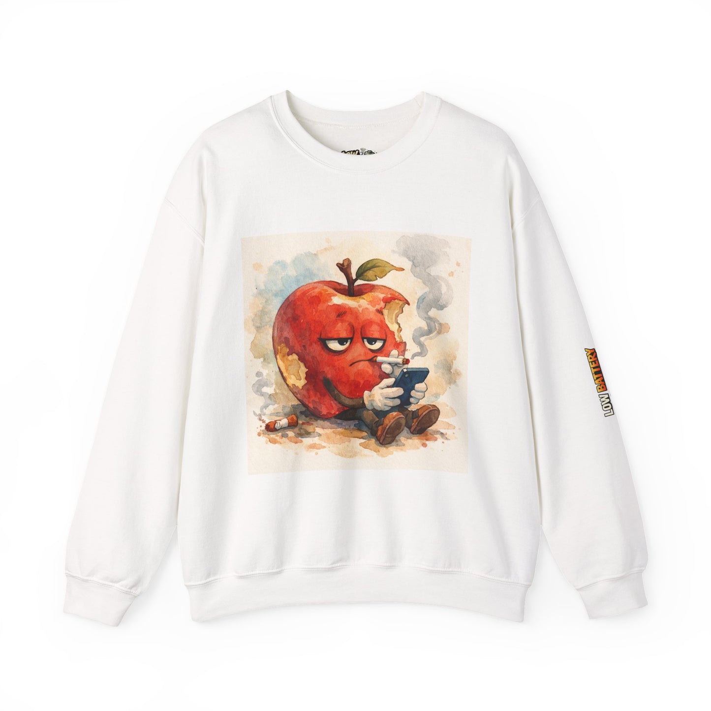 Crewneck Sweatshirt — 'Bite Me!' Coffee Apple Graphic