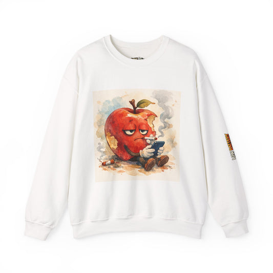 Crewneck Sweatshirt — 'Bite Me!' Coffee Apple Graphic