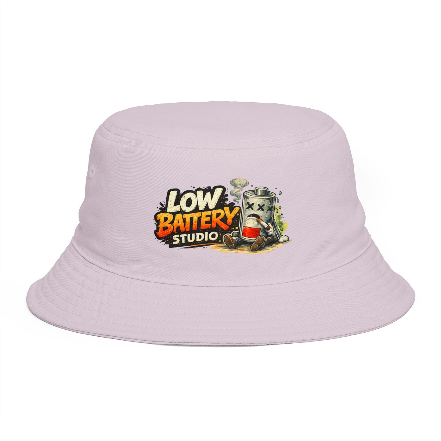 Low Battery Studio Bucket Hat — Retro Gaming Graphic Sun Hat
