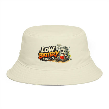 Low Battery Studio Bucket Hat — Retro Gaming Graphic Sun Hat