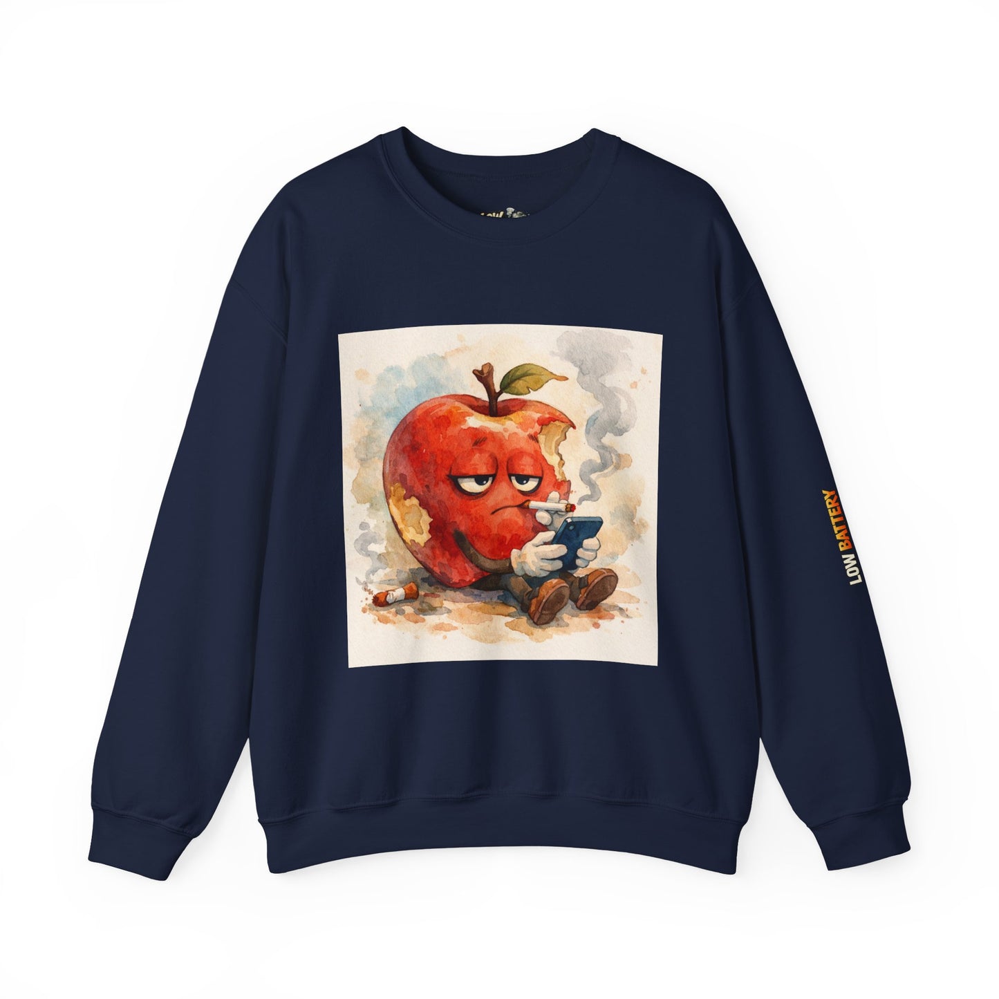 Crewneck Sweatshirt — 'Bite Me!' Coffee Apple Graphic