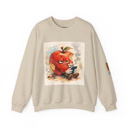 Crewneck Sweatshirt — 'Bite Me!' Coffee Apple Graphic