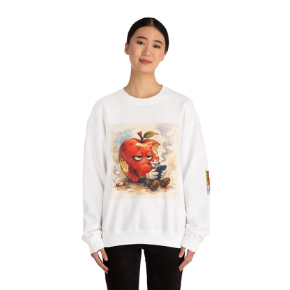 Crewneck Sweatshirt — 'Bite Me!' Coffee Apple Graphic