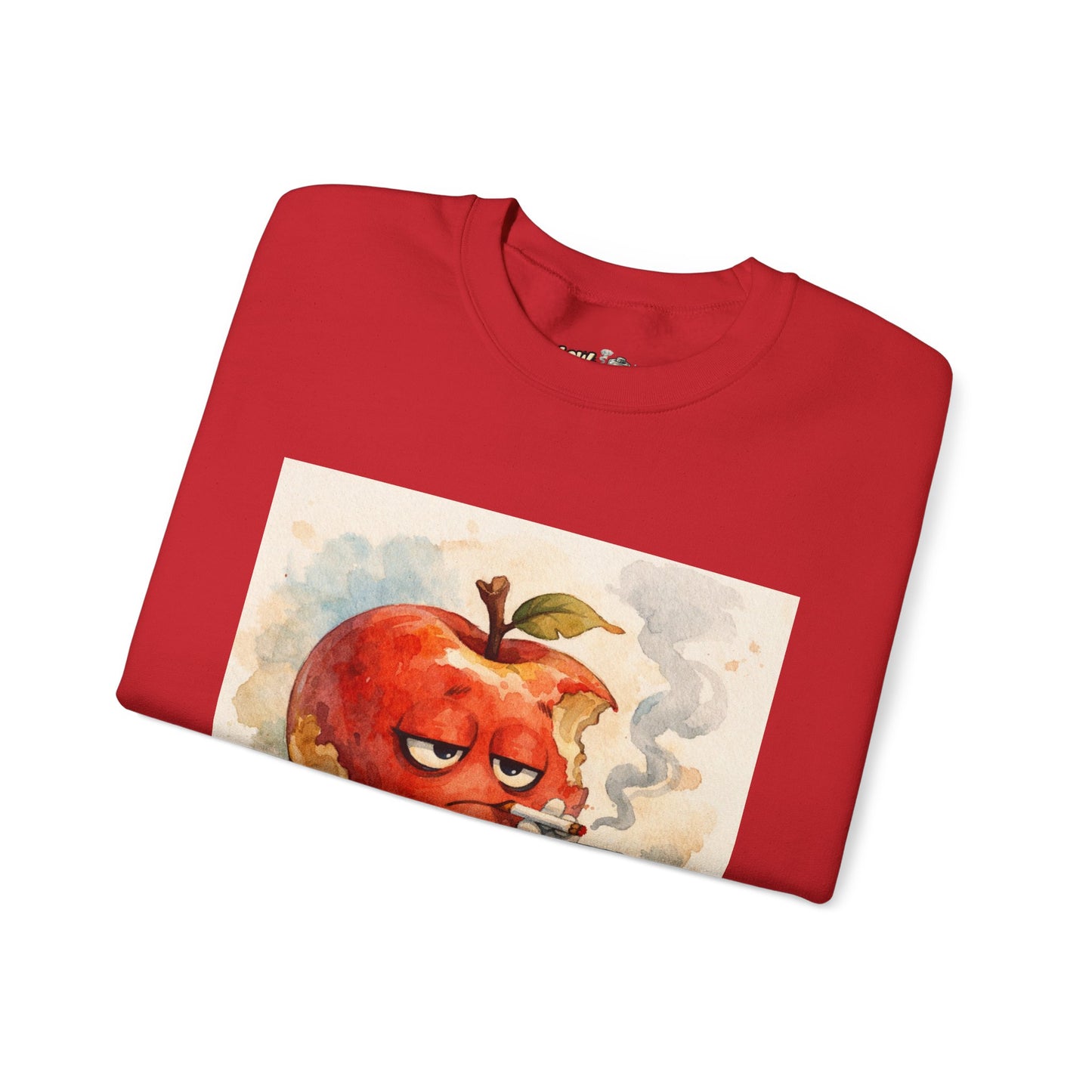Crewneck Sweatshirt — 'Bite Me!' Coffee Apple Graphic