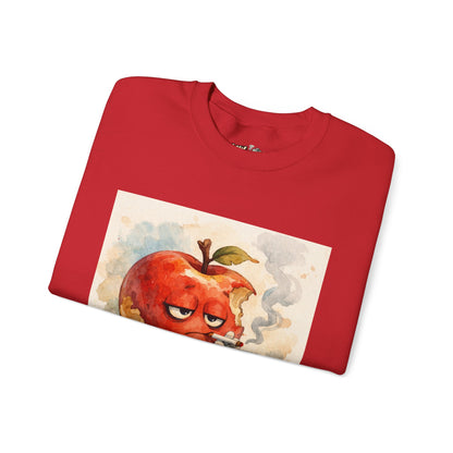Crewneck Sweatshirt — 'Bite Me!' Coffee Apple Graphic