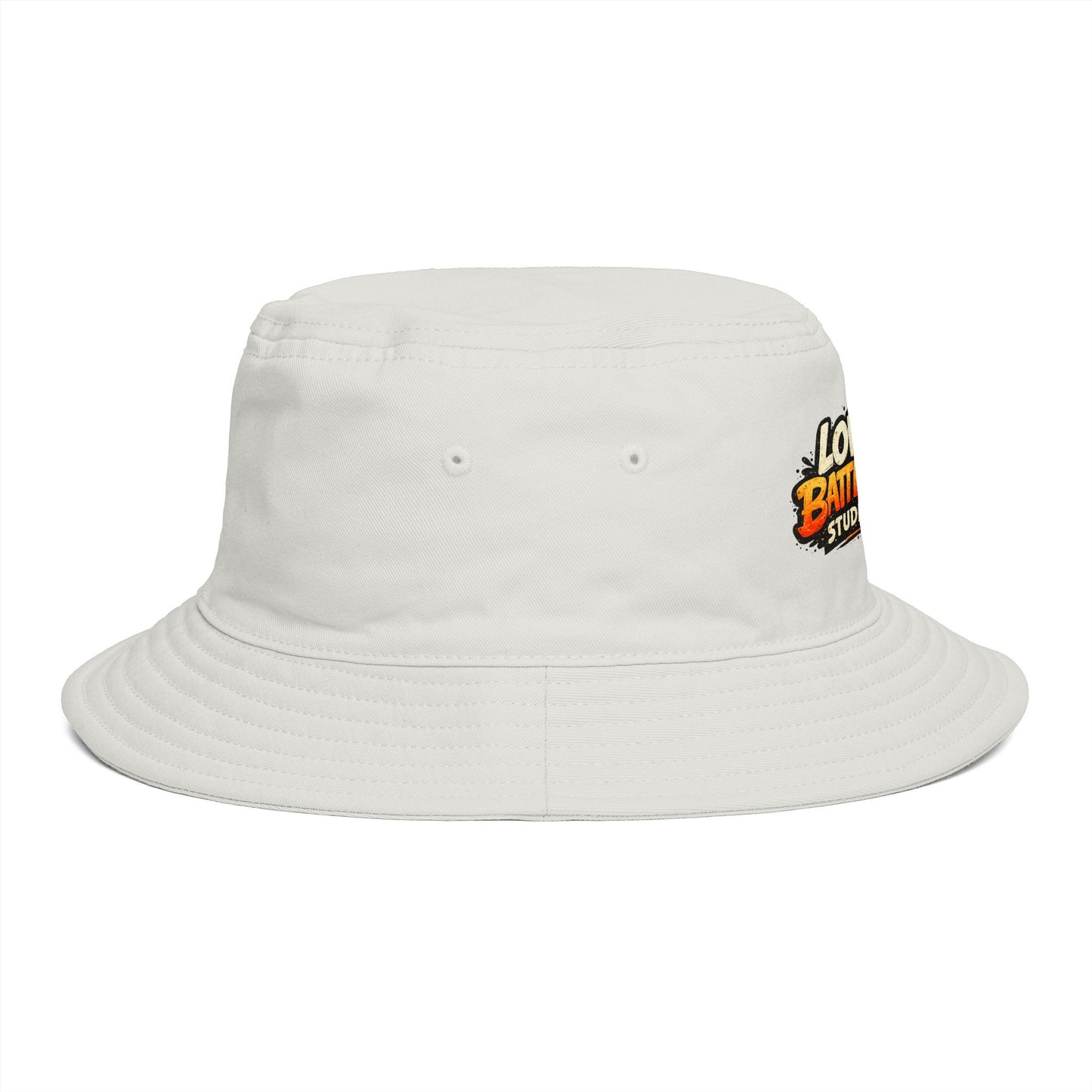 Low Battery Studio Bucket Hat — Retro Gaming Graphic Sun Hat