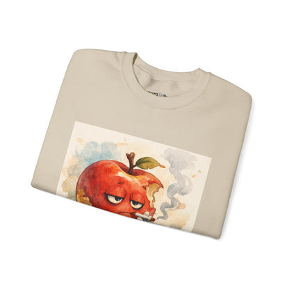 Crewneck Sweatshirt — 'Bite Me!' Coffee Apple Graphic
