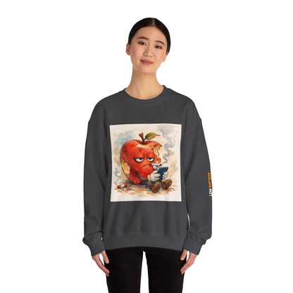Crewneck Sweatshirt — 'Bite Me!' Coffee Apple Graphic