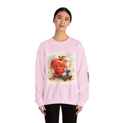 Crewneck Sweatshirt — 'Bite Me!' Coffee Apple Graphic