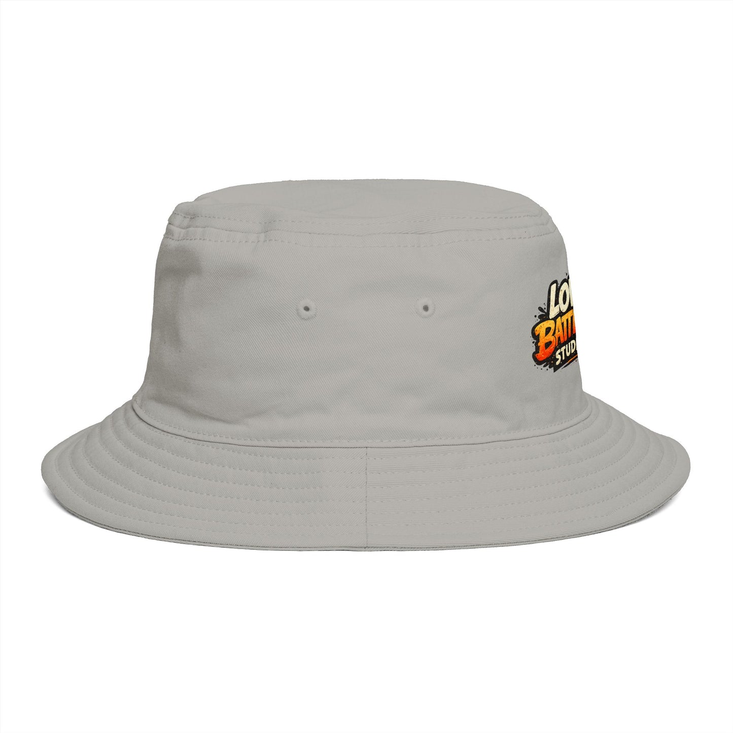 Low Battery Studio Bucket Hat — Retro Gaming Graphic Sun Hat