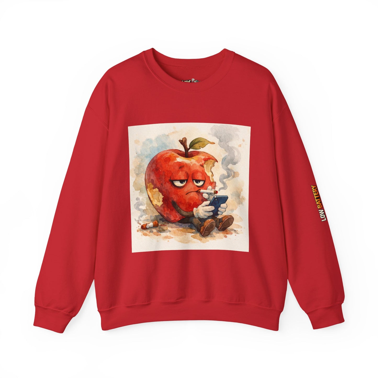 Crewneck Sweatshirt — 'Bite Me!' Coffee Apple Graphic