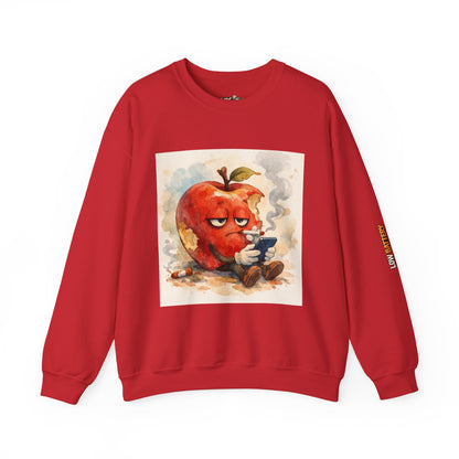 Crewneck Sweatshirt — 'Bite Me!' Coffee Apple Graphic