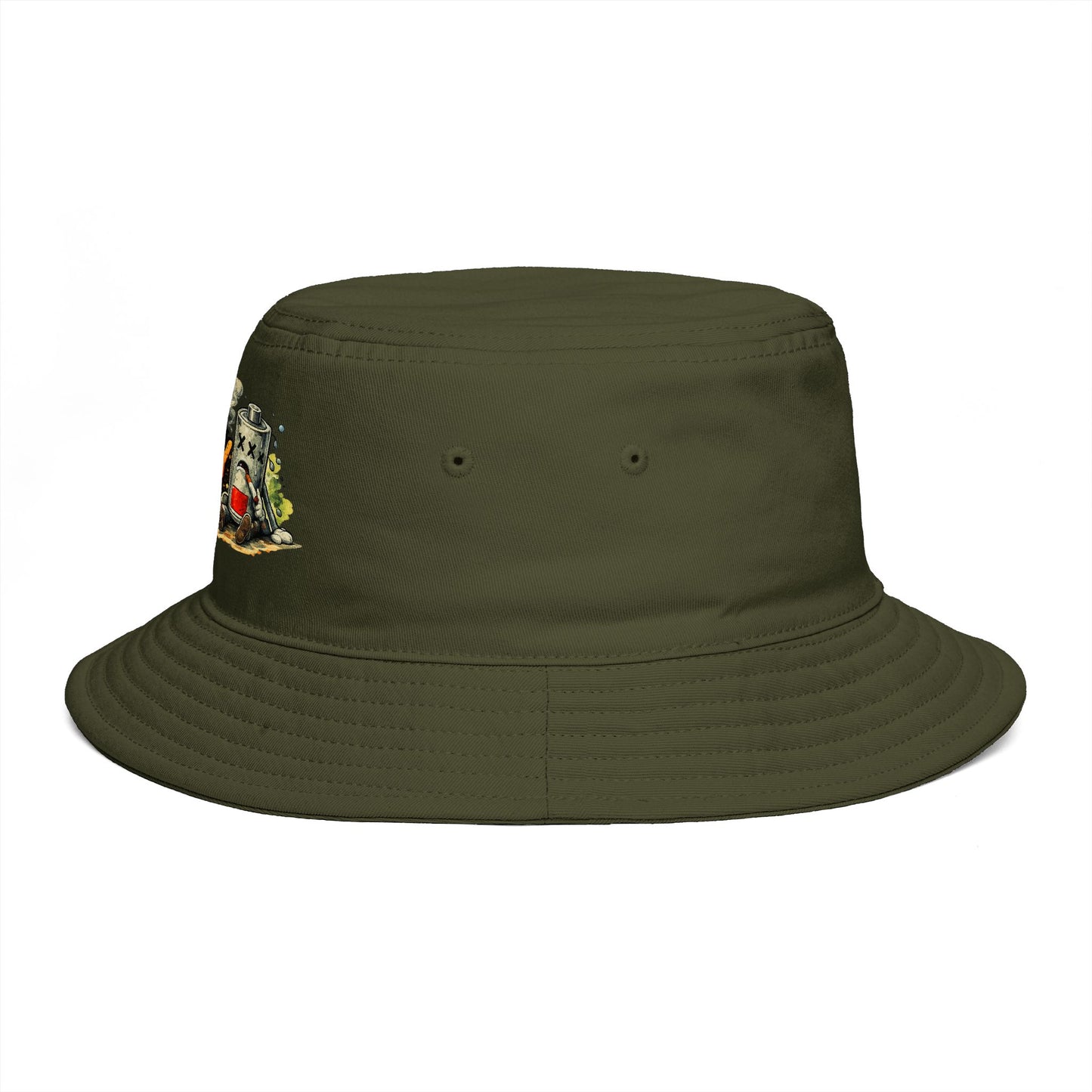 Low Battery Studio Bucket Hat — Retro Gaming Graphic Sun Hat