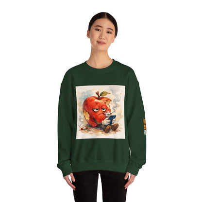 Crewneck Sweatshirt — 'Bite Me!' Coffee Apple Graphic
