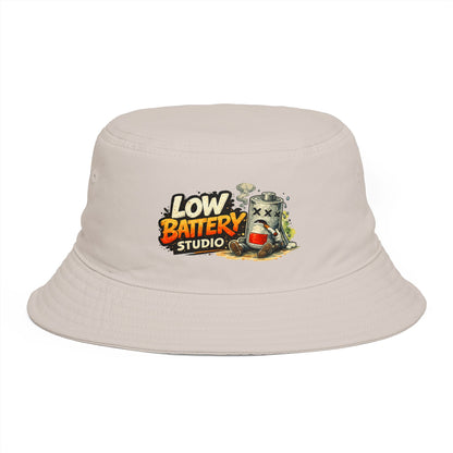 Low Battery Studio Bucket Hat — Retro Gaming Graphic Sun Hat