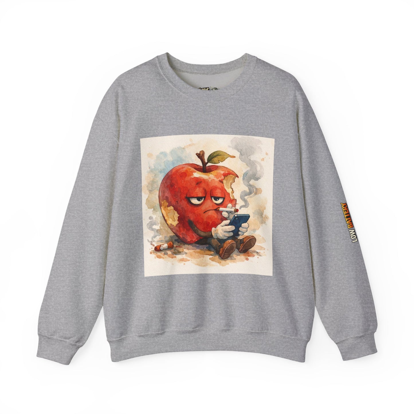 Crewneck Sweatshirt — 'Bite Me!' Coffee Apple Graphic