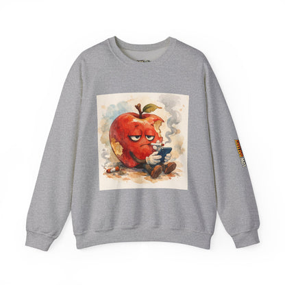 Crewneck Sweatshirt — 'Bite Me!' Coffee Apple Graphic
