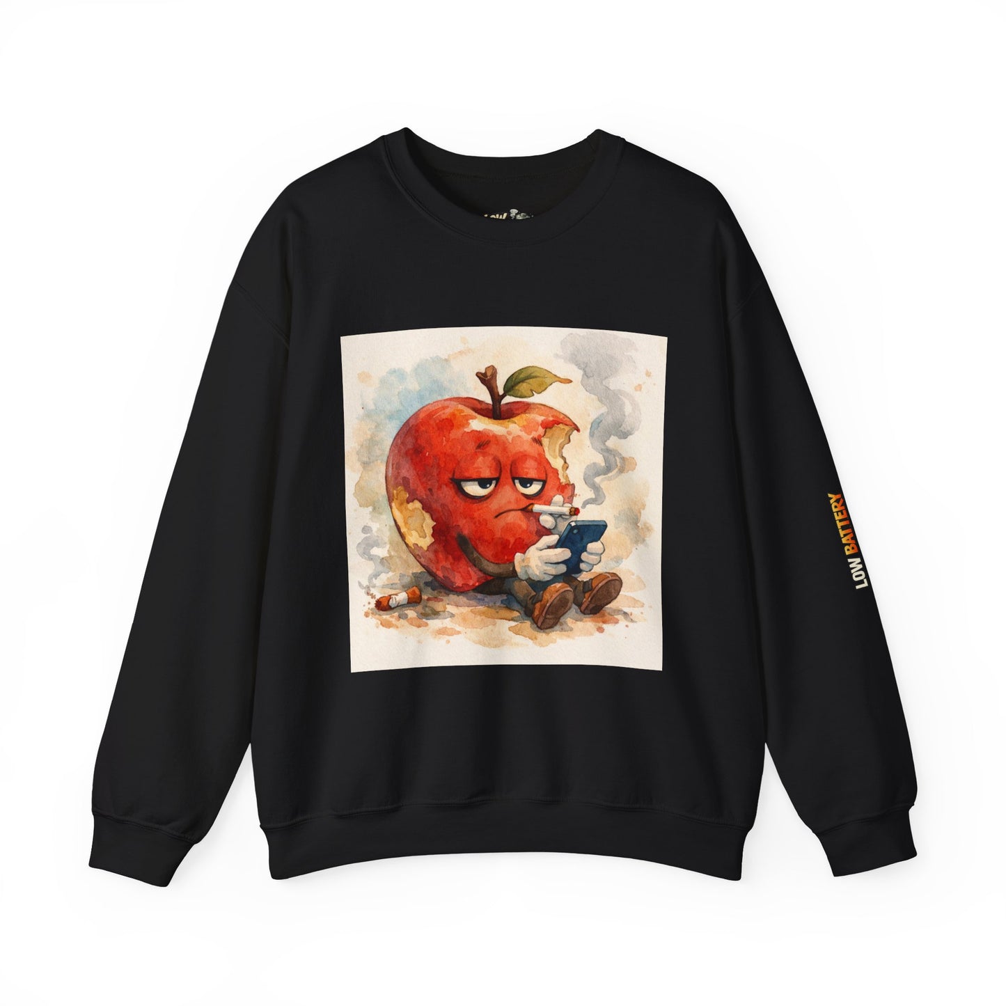 Crewneck Sweatshirt — 'Bite Me!' Coffee Apple Graphic