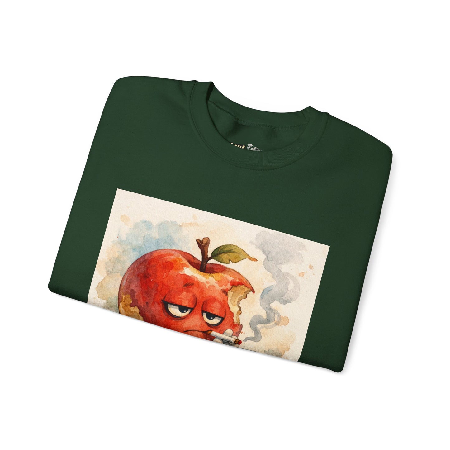 Crewneck Sweatshirt — 'Bite Me!' Coffee Apple Graphic