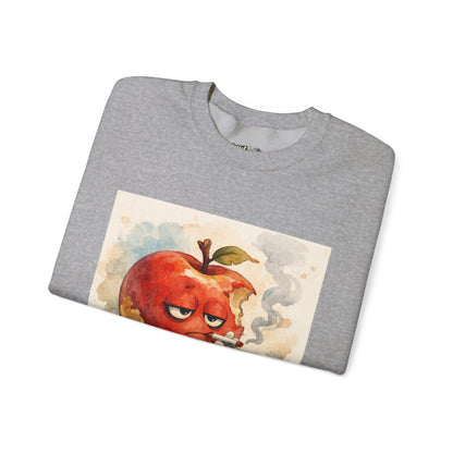 Crewneck Sweatshirt — 'Bite Me!' Coffee Apple Graphic