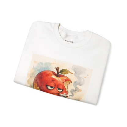 Crewneck Sweatshirt — 'Bite Me!' Coffee Apple Graphic