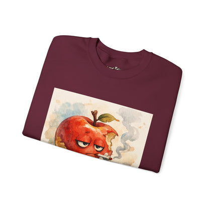 Crewneck Sweatshirt — 'Bite Me!' Coffee Apple Graphic